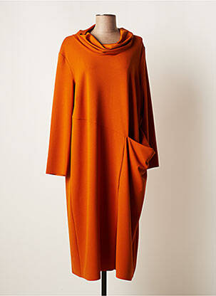 Robe mi-longue orange ELEONORA AMADEI pour femme