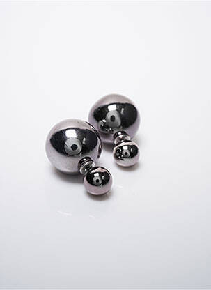 Boucles d’oreilles fermeture fermoir poussette gris SATINE femme