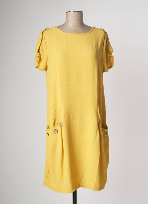 Robe mi-longue jaune HALOGENE pour femme