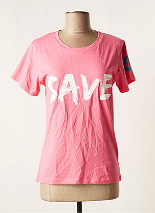 T-shirt coupe droite manches courtes rose SAVE THE DUCK femme