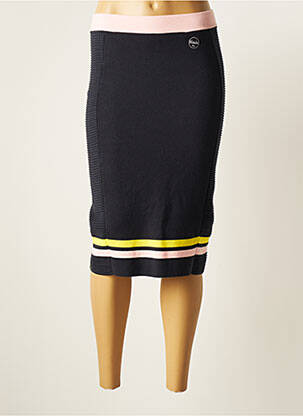Jupe mi-longue taille haute bleu MAURICE femme