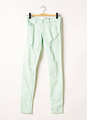 Pantalon slim broderie rivets taille normale vert ONLY femme