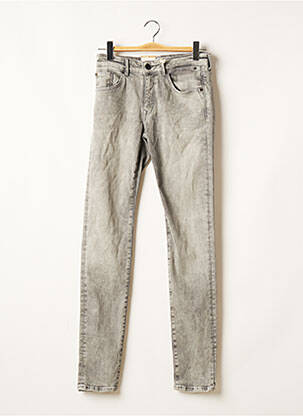 Jeans coupe slim broderie rivets taille normale gris PETROL INDUSTRIES femme