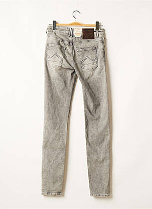 Jeans coupe slim broderie rivets taille normale gris PETROL INDUSTRIES femme