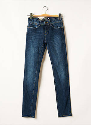 Jeans coupe slim broderie rivets taille normale bleu ONLY femme