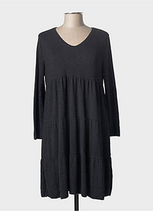 Robe pull stretch manches longues noir ZABAIONE femme