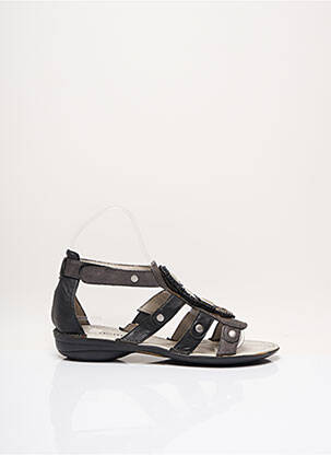 Sandales/nu pieds tissage satiné talon plat jusqu'à 3cm noir FUGITIVE BY FRANCESCO ROSSI femme