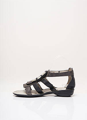 Sandales/nu pieds tissage satiné talon plat jusqu'à 3cm noir FUGITIVE BY FRANCESCO ROSSI femme