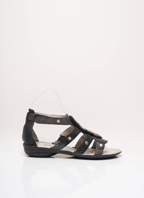 Sandales/nu pieds tissage satiné talon plat jusqu'à 3cm noir FUGITIVE BY FRANCESCO ROSSI femme