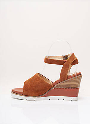 Sandales/nu pieds tissage satiné talon de 7 à 9cm marron FUGITIVE BY FRANCESCO ROSSI femme