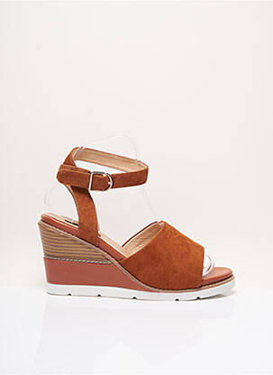 Sandales/nu pieds talon compensé talon de 7 à 9cm marron FUGITIVE BY FRANCESCO ROSSI femme