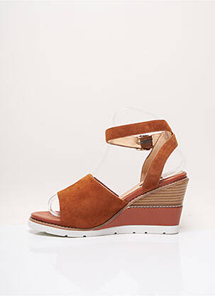 Sandales/nu pieds talon compensé talon de 7 à 9cm marron FUGITIVE BY FRANCESCO ROSSI femme