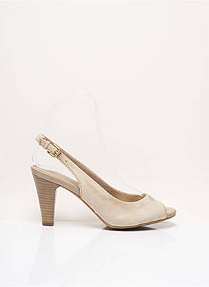Sandales/nu pieds matière lisse talon de 7 à 9cm beige MARCO TOZZI femme