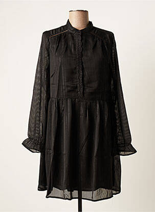 Robe courte manches longues manches longues noir LILI & LALA femme