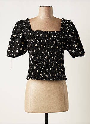 Blouse imprimé fleurs manches courtes noir ELLI WHITE femme