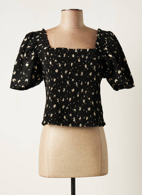 Blouse imprimé fleurs manches courtes noir ELLI WHITE femme