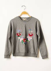 Sweat-shirt gris PM LOVING pour fille seconde vue