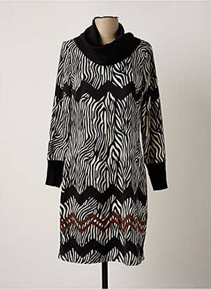Robe mi-longue manches longues manches longues noir K-DESIGN femme