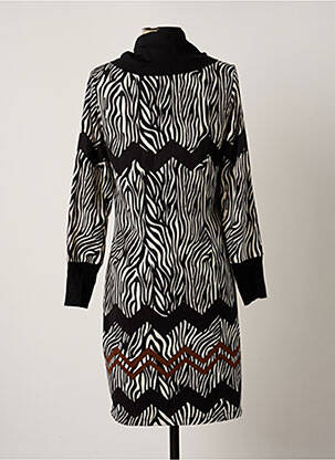 Robe mi-longue manches longues manches longues noir K-DESIGN femme