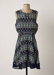 Robe mi-longue imprimé fleurs sans manche bleu LES P'TITES BOMBES femme