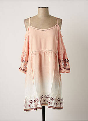 Robe courte manches 3/4 manches 3/4 rose DESIGUAL femme