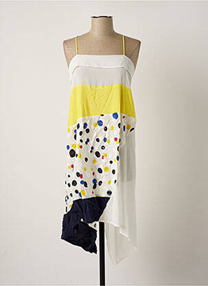 Robe mi-longue fines bretelles jaune CREA CONCEPT femme