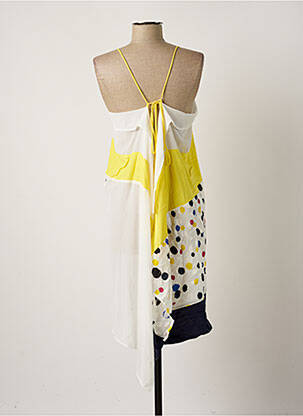 Robe mi-longue fines bretelles jaune CREA CONCEPT femme