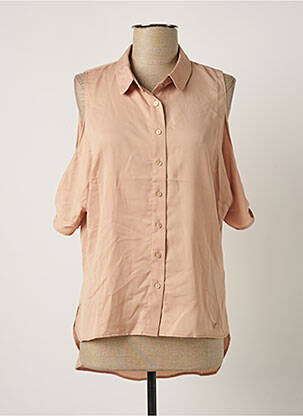 Chemisier tissage crêpe manches 3/4 marron LES P'TITES BOMBES femme