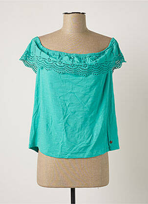 Top tissage jersey manches courtes vert KAPORAL femme