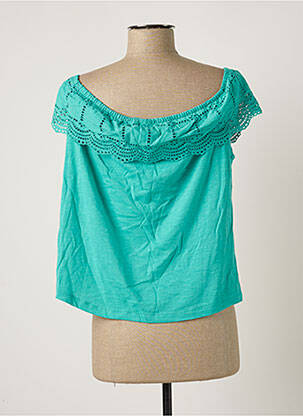 Top tissage jersey manches courtes vert KAPORAL femme