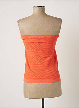 Top col carré sans manche orange GUESS femme
