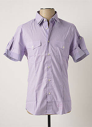 Chemise manches courtes violet YES.ZEE pour homme
