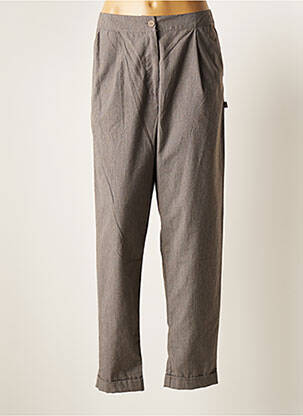 Pantalon chino fermeture zippée sous rabat boutonné taille normale gris LOLA ESPELETA femme