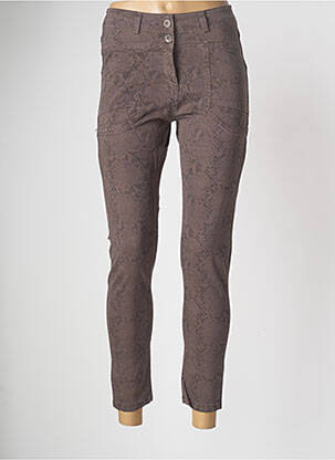 Pantalon 7/8 taille haute taille haute marron PAKO LITTO femme