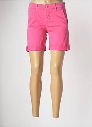 Short finition revers taille basse rose HAPPY femme