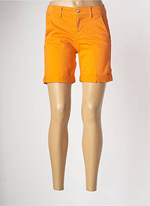 Short finition revers taille basse orange HAPPY femme