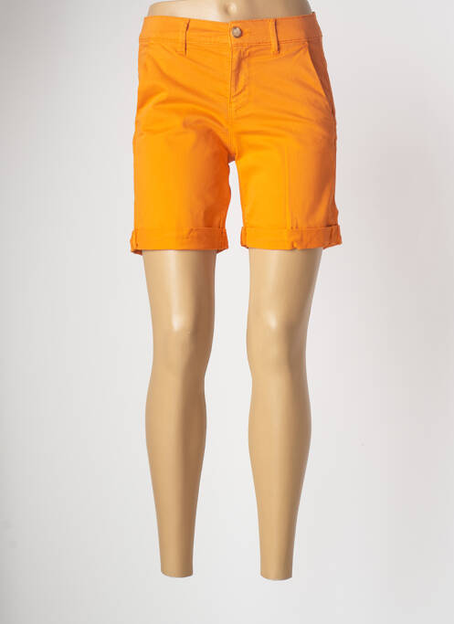 Short finition revers taille basse orange HAPPY femme