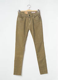 Pantalon slim broderie rivets taille normale vert KAPORAL femme
