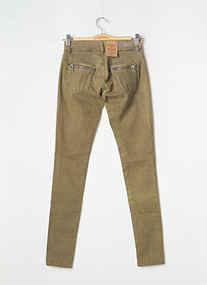 Pantalon slim broderie rivets taille normale vert KAPORAL femme