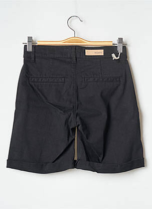 Short fermeture zippée sous rabat boutonné taille normale noir HAPPY femme