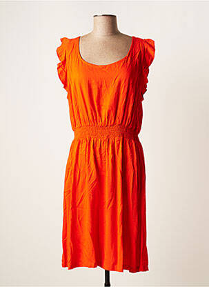 Robe mi-longue orange PRINCESSE NOMADE pour femme