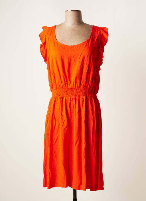 Robe mi-longue orange PRINCESSE NOMADE pour femme