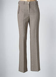Pantalon droit fermeture zippée sous rabat boutonné taille normale beige NATHALIE CHAIZE femme