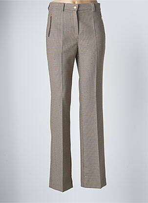 Pantalon droit fermeture zippée sous rabat boutonné taille normale beige NATHALIE CHAIZE femme