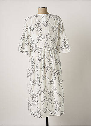 Robe mi-longue manches courtes manches courtes blanc PENNYBLACK femme