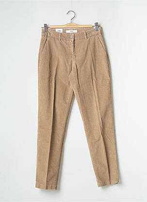 Pantalon chino fermeture zippée sous rabat boutonné taille normale marron BRAX femme