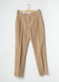 Pantalon chino fermeture zippée sous rabat boutonné taille normale marron BRAX femme