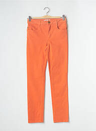 Pantalon slim tissage popeline taille normale orange LOLA ESPELETA femme