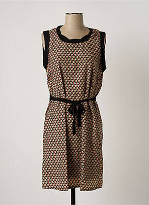 Robe mi-longue coupe fluide sans manche rouge ARELINE femme