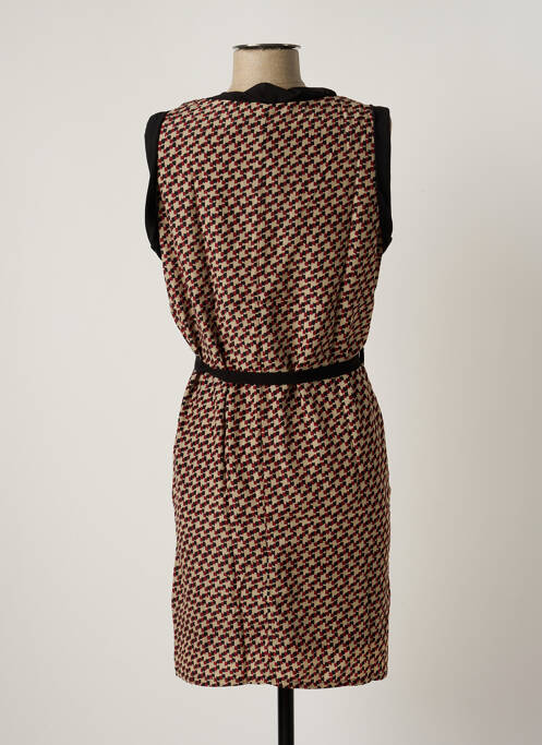 Robe mi-longue coupe fluide sans manche rouge ARELINE femme